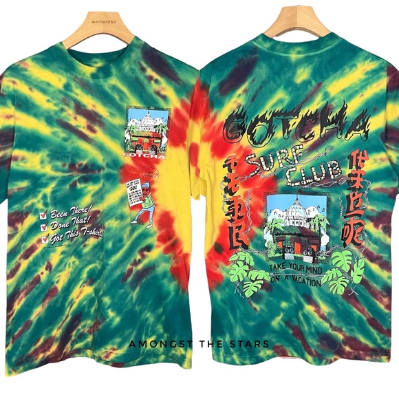 GOTCHA Paradise Hills Surf Club Green Tie Dye T-Shirt - Picture 5 of 10